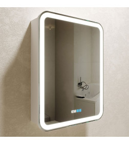 Шкаф зеркальный Silver Mirrors.Фиджи" 600х800 R-78 правый, ЧАСЫ