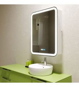 Шкаф зеркальный Silver Mirrors.Фиджи" 600х800 R-78 правый, ЧАСЫ