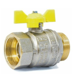 Кран шаровой  3/4" нар.-вн. бабочка (ГАЗ) PN40, LD