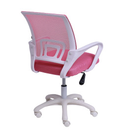 Кресло поворотное RICCI NEW, WHITE (розовый)