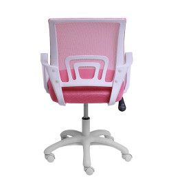 Кресло поворотное RICCI NEW, WHITE (розовый)