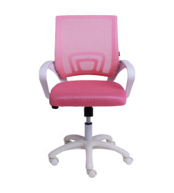 Кресло поворотное RICCI NEW, WHITE (розовый)