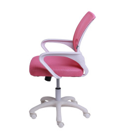 Кресло поворотное RICCI NEW, WHITE (розовый)