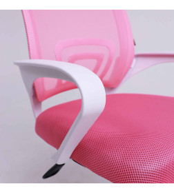 Кресло поворотное RICCI NEW, WHITE (розовый)