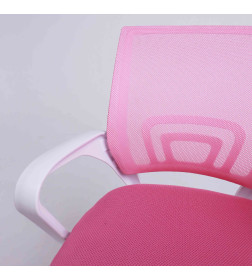 Кресло поворотное RICCI NEW, WHITE (розовый)