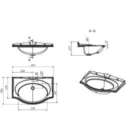 Умывальник Belux Рояль РО-850, Белый
