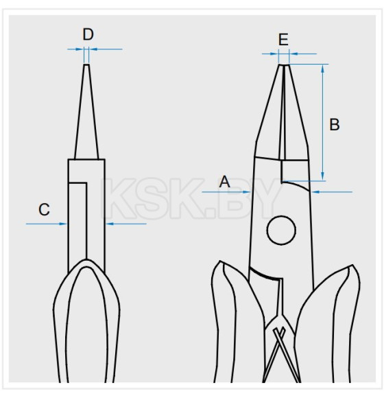 Плоскогубцы с прямоугольным сечением губок 128 мм KING TONY 63B7-05 (63B7-05) 