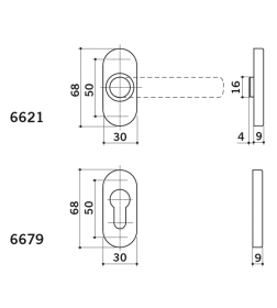 Комплект ручек Pure 8906/6621/6679 SS