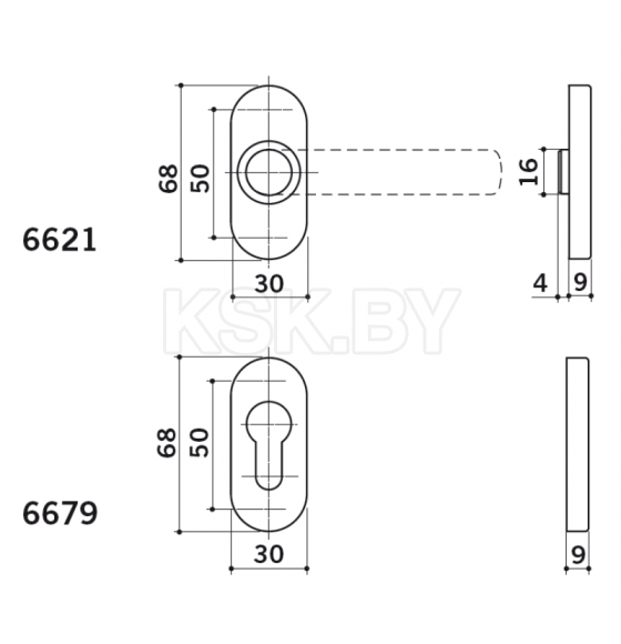 Комплект ручек Pure 8906/6621/6679 SS (8030010) 