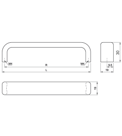 Ручка мебельная UA225-160/ALU Алюминий