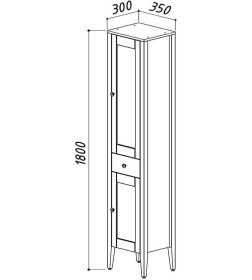 Шкаф Belux Афины П 35-01 Железный серый матовый