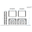 Тумба под умывальник Belux Рояль Н 106-02 Белый глянцевый