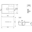 Мойка кухонная Ulgran Quartz Prima 750-02