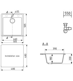 Мойка кухонная Ulgran Quartz Forte 505-08