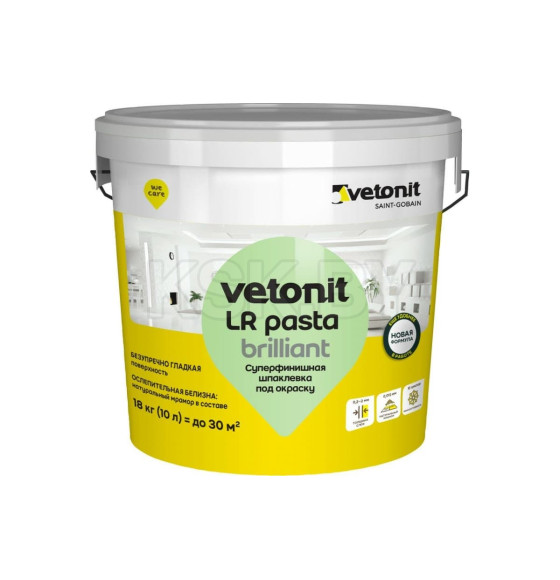 Шпатлевка полимерная "Weber.vetonit LR pasta briiliant", 18 кг.  (1024527) 