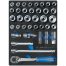Набор торцевых головок 1/2" с принадлежностями, шестигранные (37 предметов) KING TONY 9-4537MRV01 (9-4537MRV01) 