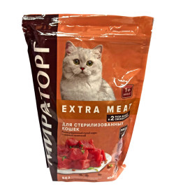 Корм сухой "МИРАТОРГ Extra Meat" для стерилизованных кошек старше 1 года, c нежной телятиной, 0,4 кг