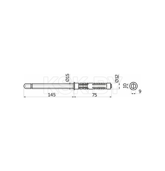 Полкодержатель врезной 10*145 AKS (47540) 