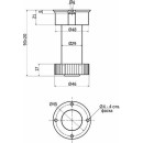 Опора кухонная h=100мм,черная,двусоставная (86502) 