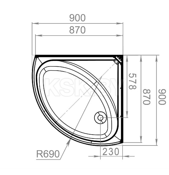 Кабина душевая DOMANI-Spa Simple high  DS01Sm99HBT00 (DS01Sm99HBT00) 