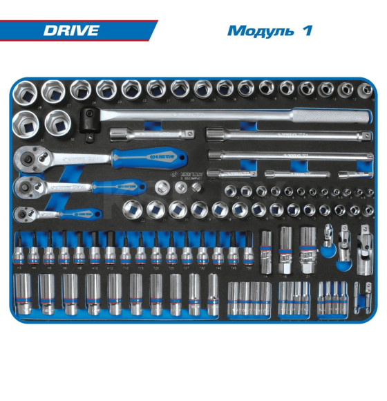 Тележка инструментальная с набором инструментов "DRIVE" (251 предмет) KING TONY 934-251AMG (934-251AMG) 