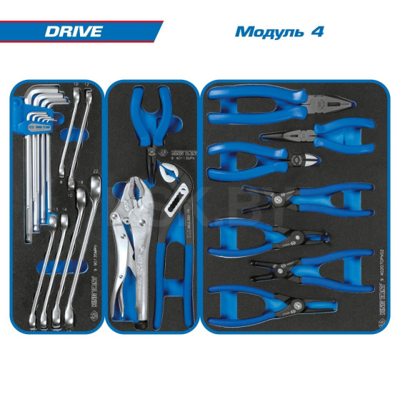 Тележка инструментальная с набором инструментов "DRIVE" (251 предмет) KING TONY 934-251AMG (934-251AMG) 