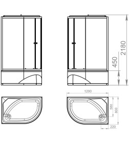 Кабина душевая DOMANI-Spa Delight 128  high R DS01D128RHWM00