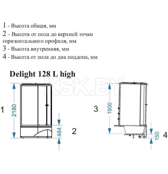 Кабина душевая DOMANI-Spa Delight 128  high L DS01D128LHWM00 (DS01D128LHWM00) 