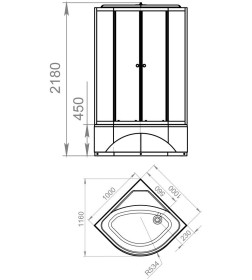 Кабина душевая DOMANI-Spa Delight 110  high  DS01D110HWM00 100*100*218