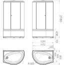 Кабина душевая DOMANI-Spa Simple 128  high R DS01Sm128RHWCl00-V1.2 (DS01Sm128RHWCl00-V1.2) 