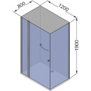 Душевое ограждение Domani-Spa Expanse 128 (120х80 см) DS04Еx128S1Cl (DS04Еx128S1Cl) 