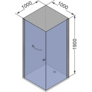 Душевое ограждение Domani-Spa Expanse 110 (100х100 см) DS04Еx110S1Cl (DS04Еx110S1Cl) 