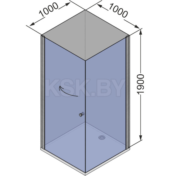 Душевое ограждение Domani-Spa Expanse 110 (100х100 см) DS04Еx110S1Cl (DS04Еx110S1Cl) 