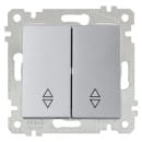 Переключатель 2-кл, пруж. зажимы, нержавеющая сталь Rita, Mutlusan (2200-404-0182) 