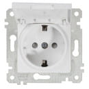 Розетка 1-я с з/к, с крышкой, защ. шторки, белый, Rita (2200-611-0201) 