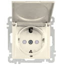 Розетка 1-я с з/к, с крышкой, защ. шторки, сл.кость Daria Mutlusan (2100-611-0202) 