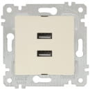 Розетка 2xUSB Type A, сл.кость Rita, Mutlusan (2200-449-0102) 