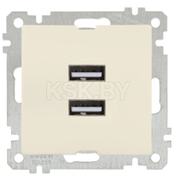 Розетка 2xUSB Type A, сл.кость, Mutlusan (2100-449-0102)
