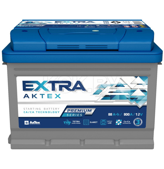 Аккумулятор ATEXP 88-3-R AKTEX 88Ah 800A (EN) R+ EXTRA PREMIUM