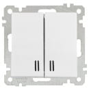 Выключатель 2-кл с подсветкой, пруж. зажимы, белый Mutlusan (2100-426-0101) 