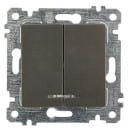 Выключатель 2-кл с подсветкой, пруж. зажимы, дымчатый Rita, Mutlusan (2200-426-0195) 