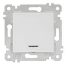 Переключатель 1-кл на два направления с подсветкой, пруж. зажимы, белый Rita, Mutlusan (2200-416-0101) 
