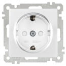 Розетка 1-я с з/к, защ. шторки, белый Mutlusan (2100-605-0201) 