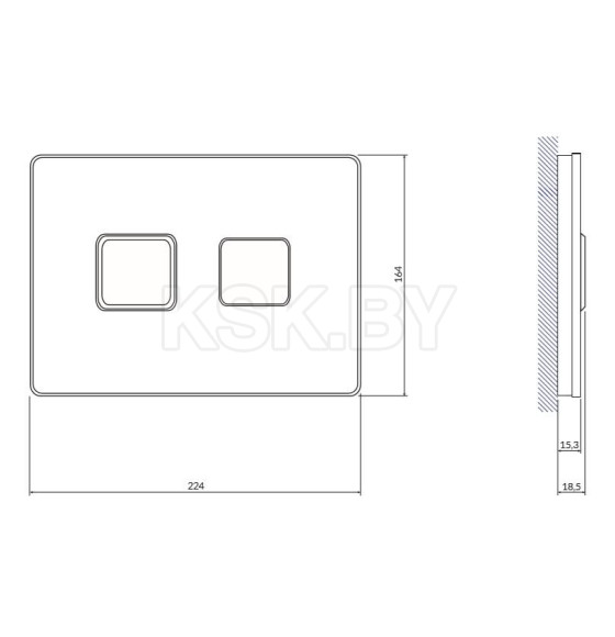 Кнопка для инсталляции  Cersanit. ACCENTO Square  (63530) 