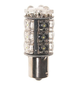 Лампа автомобильная светодиодная P21W (BA15s) 18 LED FLUX WHITE 6000K 180лм 24V MEGAPOWER