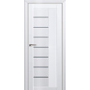 Дверь межкомнатная Амати 07, 900х2000, Экошпон,Бьянко,стекло черное