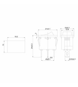 Выключатель клавишный 12V 15А (3с) ON-OFF синий с подсветкой Mini (RWB-206-1, SC-768) REXANT