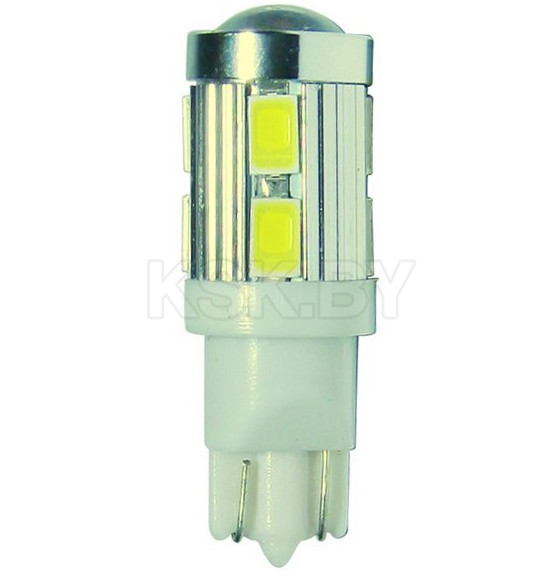 Лампа автомобильная светодиодная T10W (W2.1x9.5d) 10 SMD 5630 WHITE 6000K 600лм 24V MEGAPOWER (M-10815W-24) 