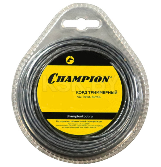 Леска для триммера 2.4 мм х 40 м Alu Twist сечение витое CHAMPION C7063 (C7063) 