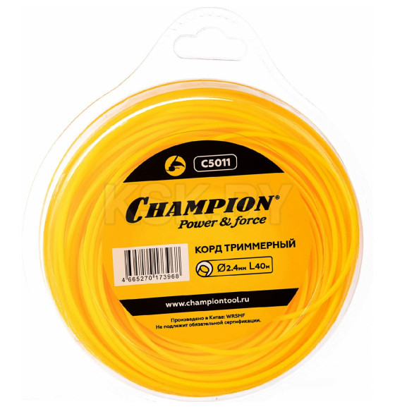 Леска для триммера 2.4 мм х 40 м Round сечение круг CHAMPION C5011 (C5011) 